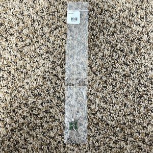 silver green four leaf clover necklace